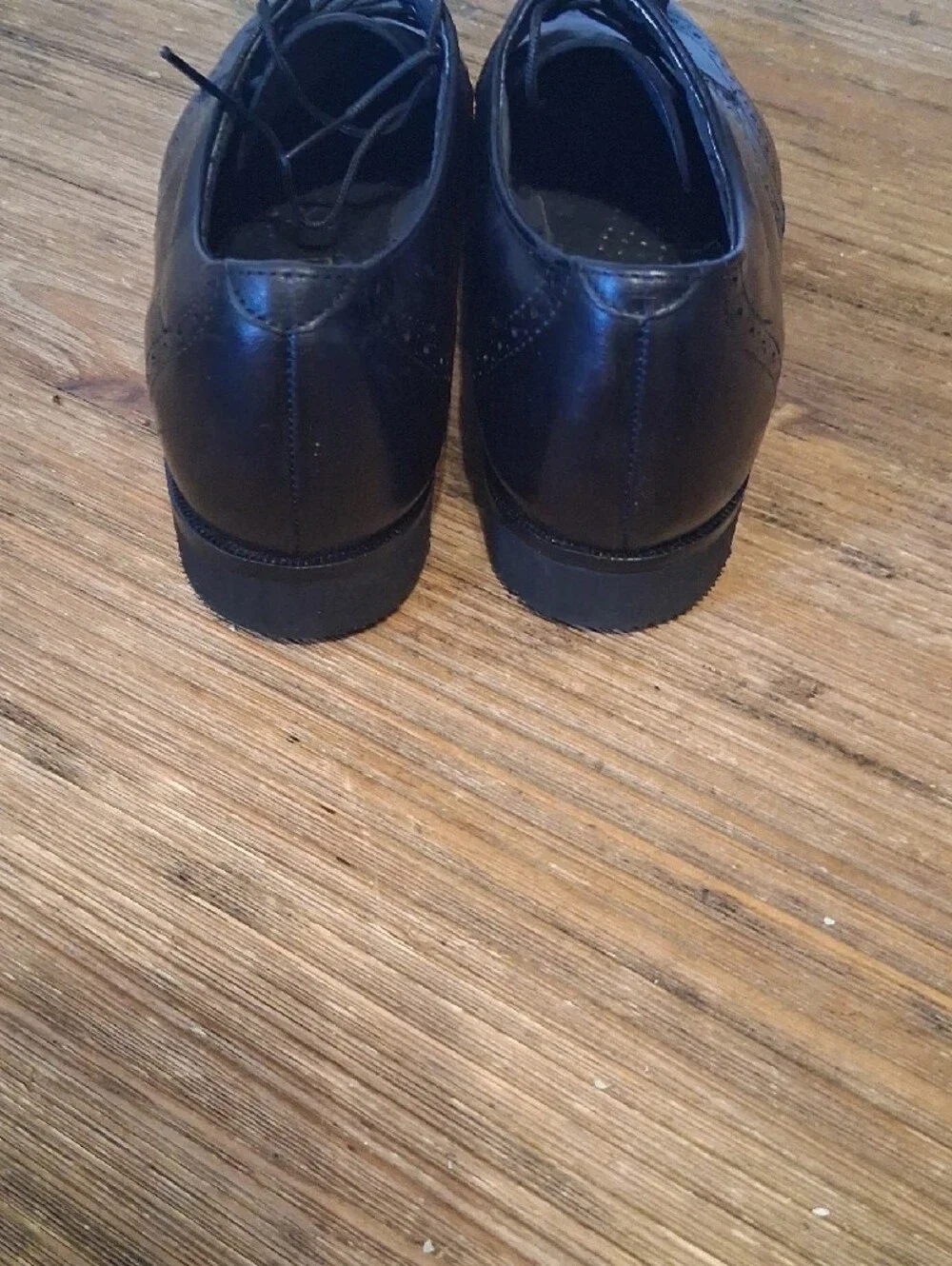 Classic Black Leather Wingtip Derby Shoes